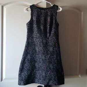 Loft Womens Black Jacquard‎ Sleeveless Shift Dress Size 4